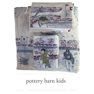 Pottery Barn Kids Sports Duvet 2 Standard Pillowcases Mini Sham Full/Queen 4 pcs